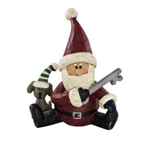 Blossom Bucket Suzi Santa Figurine With Puppy Dog Holding Key Christmas Decor